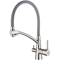 Ibergrif M22128A-9 Grifería Cocina Osmosis con Caño Flexible y Doble Mango- Pulverizador 3 en 1 para Purificador de…